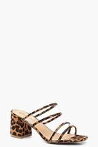 Boohoo Extra Wide Fit Leopard Perspex Strap Heel Mules