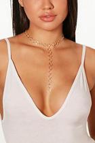 Boohoo Austen Circle Chain Choker Plunge Necklace