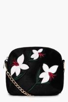 Boohoo Maisie Embroidered Cross Body Bag White
