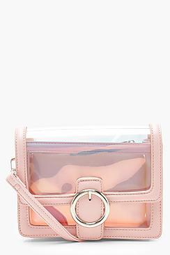 Boohoo Round Ring Clear Cross Body With Inner Bag