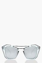 Boohoo Jess Statement Double Brow Sunglasses