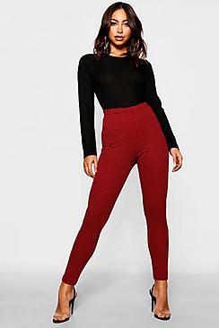 Boohoo Jacquard Gingham High Waist Leggings