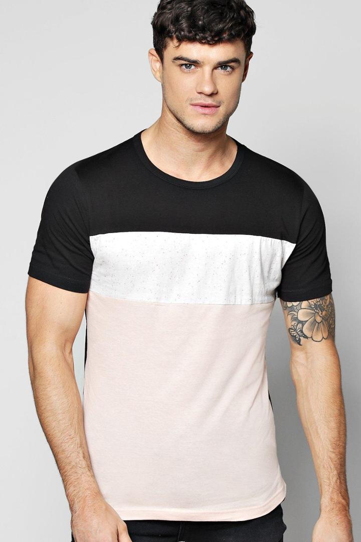 Boohoo Long Line Raglan Colour Block T-shirt Black