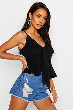 Boohoo Bow Front Layered Cami Top