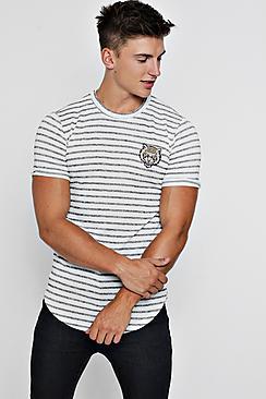 Boohoo Tiger Applique Knitted Stripe T-shirt