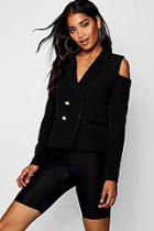 Boohoo Olivia Cold Shoulder Boxy Blazer