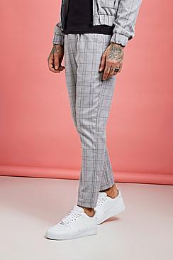 Boohoo Check Detail Smart Cargo Jogger Trouser