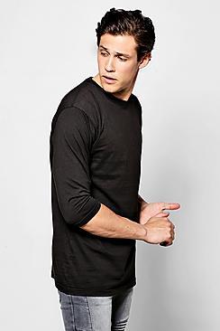 Boohoo Drop Shoulder 3/4 Sleeve T Shirt
