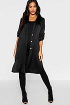 Boohoo Satin Button Front Duster