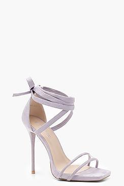 Boohoo Clear Strap Wrap Detail Heels