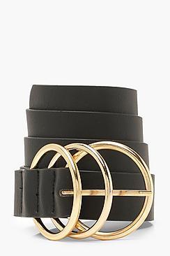 Boohoo Double Gold Ring Belt