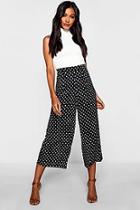 Boohoo Polka Dot Woven Wide Leg Trousers