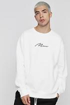 Boohoo Oversized Man Embroidery Signature Sweater