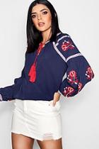 Boohoo Nelly Embroidered Woven Top