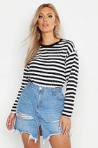 Boohoo Plus Striped Long Sleeve T-shirt