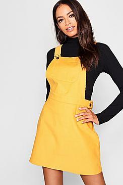 Boohoo Button Front Cord Dungarees