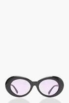 Boohoo Grace Lilac Lens Oval 90's Sunglasses