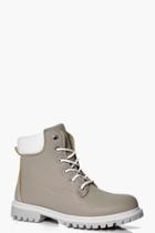 Boohoo Vanessa Lace Up Hiker Boot Taupe