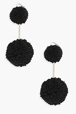 Boohoo Sarah Bauble Pom Statement Earrings