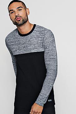 Boohoo Colour Block Marl Ripple Knit Jumper