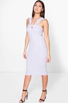 Boohoo Orla Twist Front Midi Dress Violet