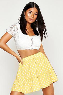 Boohoo Petite Spot Skater Skirt