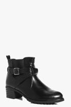 Boohoo Isabella Wrap Strap Chunky Chelsea Boot Black