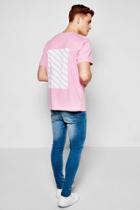 Boohoo Oversized T Shirt With Back Print Pink
