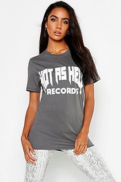 Boohoo Oversized Hot As Hell Band T-shirt