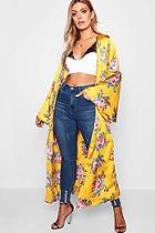 Boohoo Plus Floral Printed Kimono