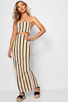 Boohoo Tonal Stripe Basic Jersey Maxi Skirt
