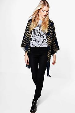 Boohoo Erin Tartan Check Cape