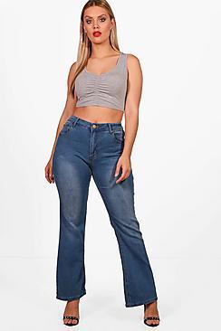 Boohoo Plus Rosie Skinny Flared Jean