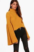 Boohoo Hannah Roll Neck Maxi Wide Sleeve Jumper