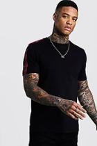 Boohoo Crew Neck T-shirt With Check Shoulder Tape