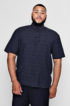 Boohoo Big And Tall Striped Short Sleeve Shirt