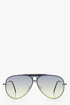 Boohoo Ria Coloured Lens Aviator Sunglasses