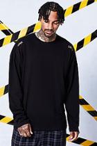 Boohoo Man Certified Long Sleeve Tee With Woven Tab Detail