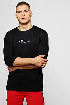 Boohoo Man Signature Loose Fit 3/4 Sleeve T-shirt