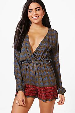 Boohoo Maisie Elephant Beach Playsuit