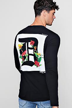 Boohoo Front And Back Print Long Sleeve T-shirt
