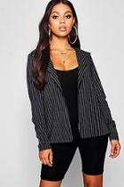 Boohoo Petite Pin Stripe Collar Blazer