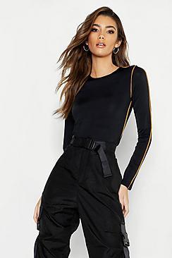 Boohoo Neon Seamed Slinky Top