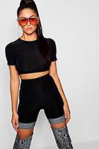 Boohoo Fitted Short Sleeve Crop Top