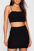 Boohoo Strappy Crop + Mini Skirt Co-ord Set