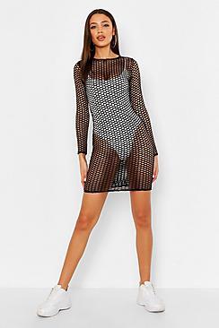 Boohoo Tall Mesh Bodycon Mini Dress