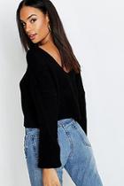 Boohoo Tall V Back Crop Jumper