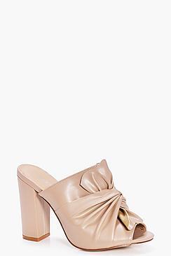 Boohoo Lola Wrap Front Block Heel Mule