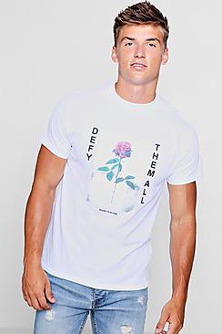 Boohoo Rose Slogan Print T-shirt