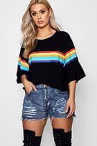 Boohoo Plus Imy Rainbow Print Tee